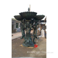 Bronze outdoor baby angels fountain with big pool